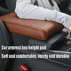 Car Armrest Cushion Memory Foam Water-Resistant Faux Leather Slip-Resistant Pattern