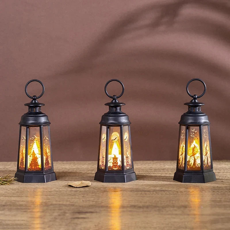 Halloween Lantern Weather-Resistant Indoor Outdoor Decor With Handle