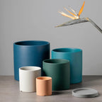 Ceramic Flower Pot Matte Glazed With Drainage Hole & Saucer