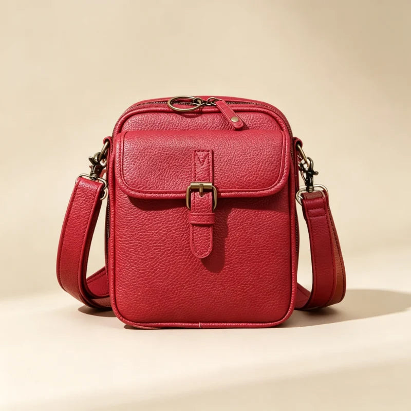 Crossbody Bag Anti-Theft Zippers Compact Square Design Adjustable Strap