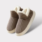 Slippers Warm Plush Lining Non-Slip Rubber Sole
