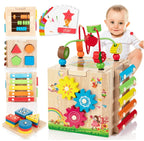 Activity Cube Rubberwood 8-in-1 Educational Toy