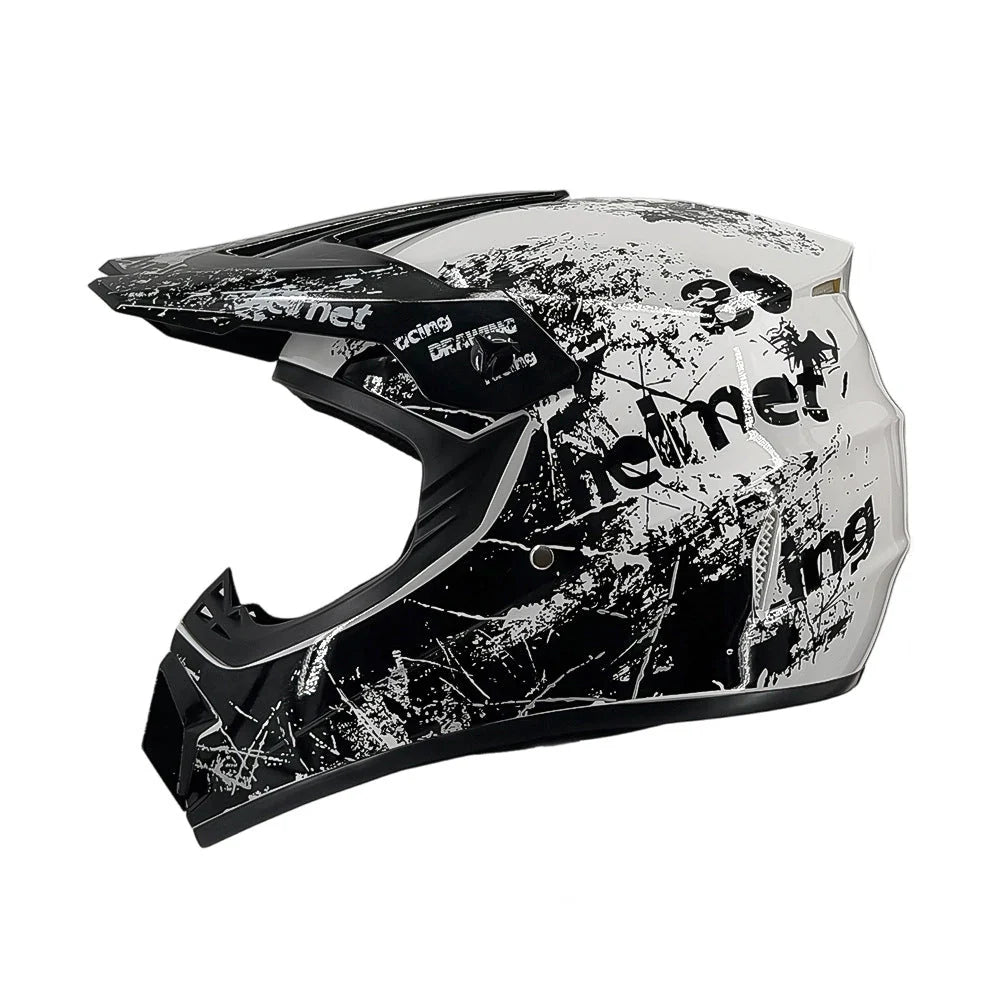 Dirt Bike Helmet Full Face Adjustable Visor Reinforced Chin Guard