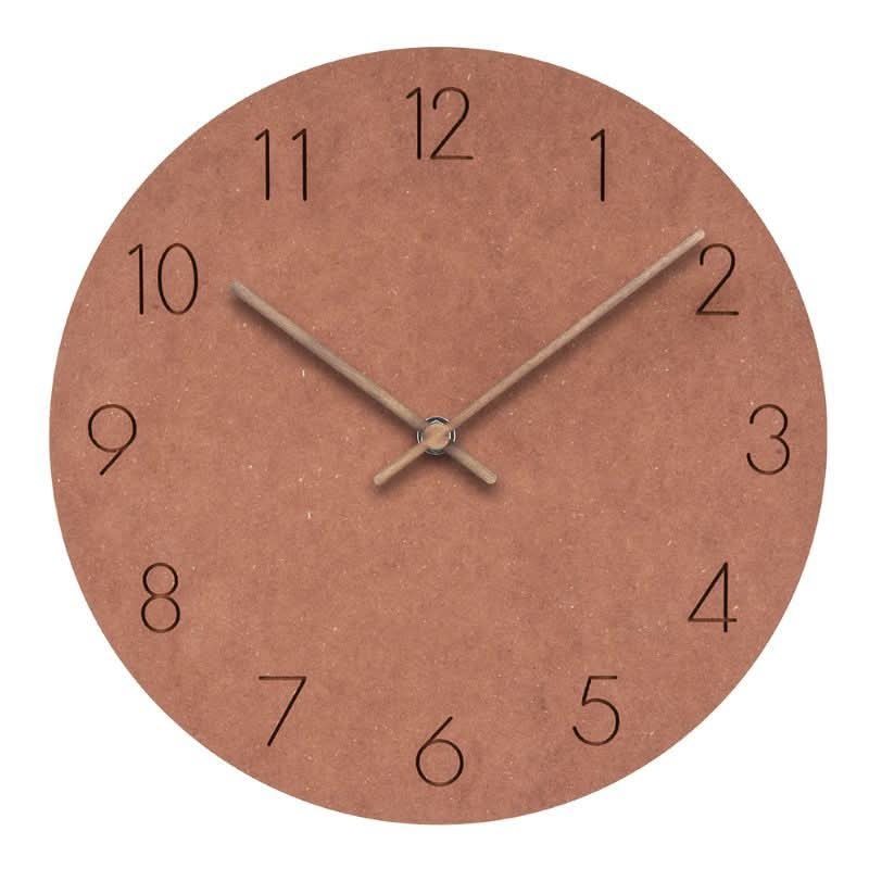 Wall Clock Silent Movement Minimalist Nordic Design Walnut Wood Hands