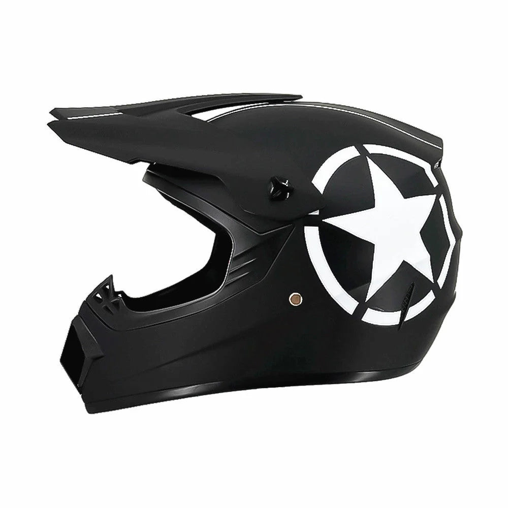 Dirt Bike Helmet Full Face Adjustable Visor Reinforced Chin Guard