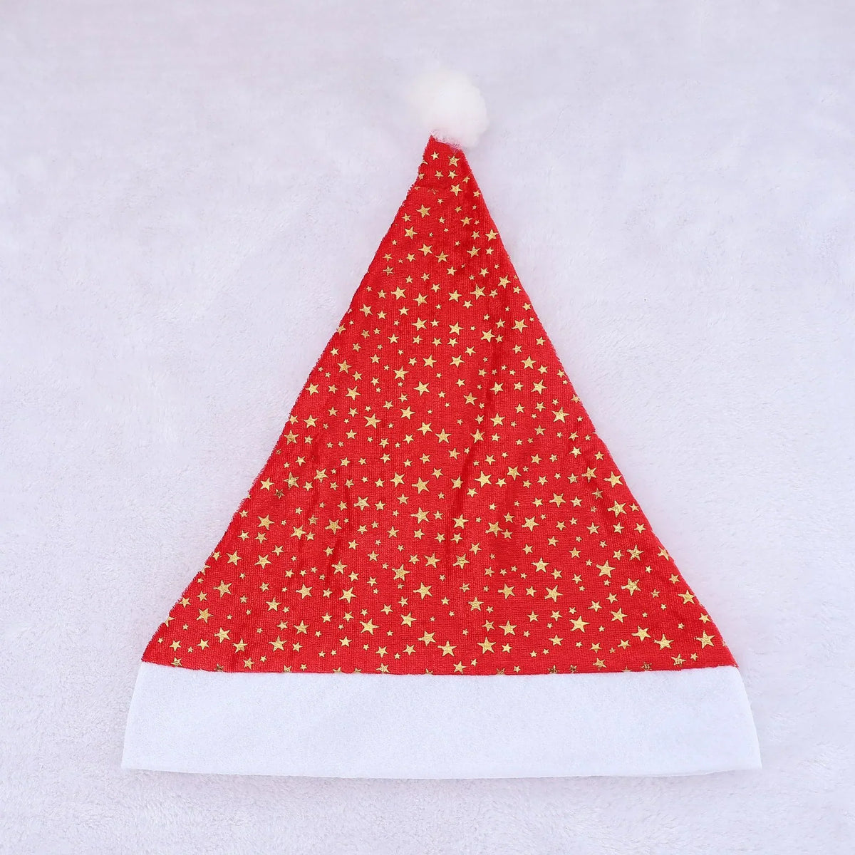 Santa Hat Soft Fleece Faux Fur Trim Pom-Pom