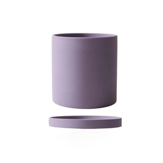 Ceramic Flower Pot Matte Glazed With Drainage Hole & Saucer