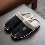 Men’s Slippers Plush Lined Cushioned EVA Sole Slip-On Design