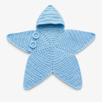 Baby Blanket Hooded Star Shape Crocheted Cotton With Button Closure