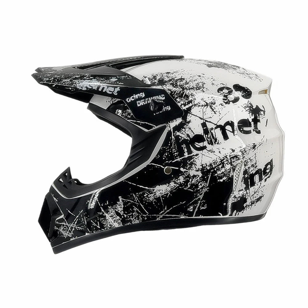 Dirt Bike Helmet Full Face Adjustable Visor Reinforced Chin Guard