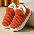 Slippers Warm Plush Lining Non-Slip Rubber Sole