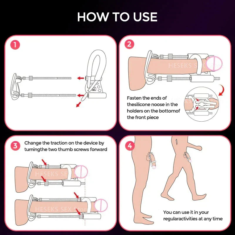 Penile Traction Device Adjustable Tension Stainless Steel