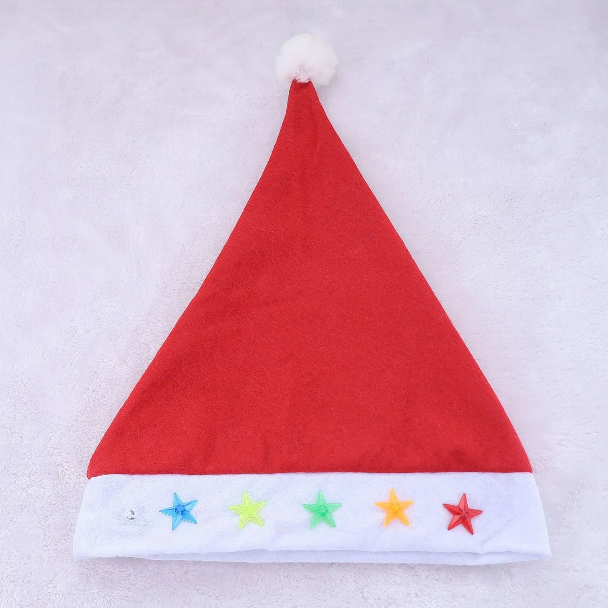 Santa Hat Soft Fleece Faux Fur Trim Pom-Pom
