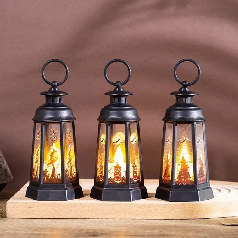 Halloween Lantern Weather-Resistant Indoor Outdoor Decor With Handle