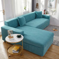 L-Shaped Sofa Cover Polyester Machine-Washable Stain Protection