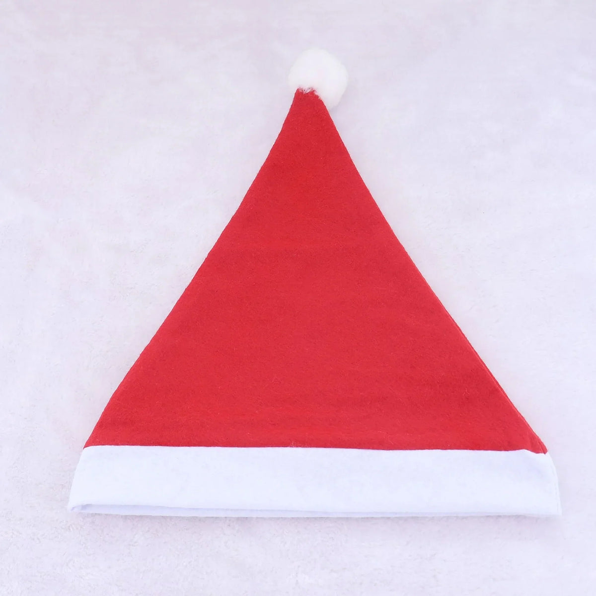 Santa Hat Soft Fleece Faux Fur Trim Pom-Pom