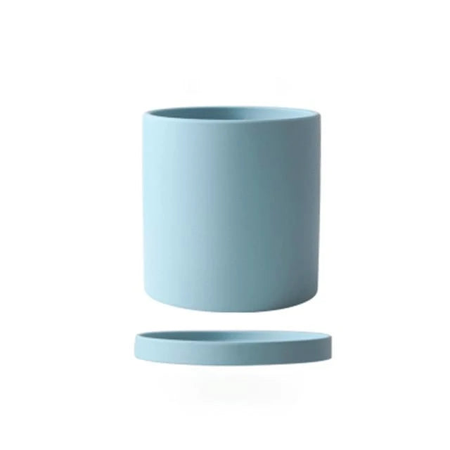 Ceramic Flower Pot Matte Glazed With Drainage Hole & Saucer