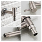 Outdoor Faucet 304 Stainless Steel Wall-Mounted Rust-Resistant