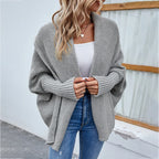 Women's Cardigan Loose Knit Batwing Sleeves Relaxed Fit