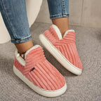 Slippers Warm Plush Lining Non-Slip Rubber Sole