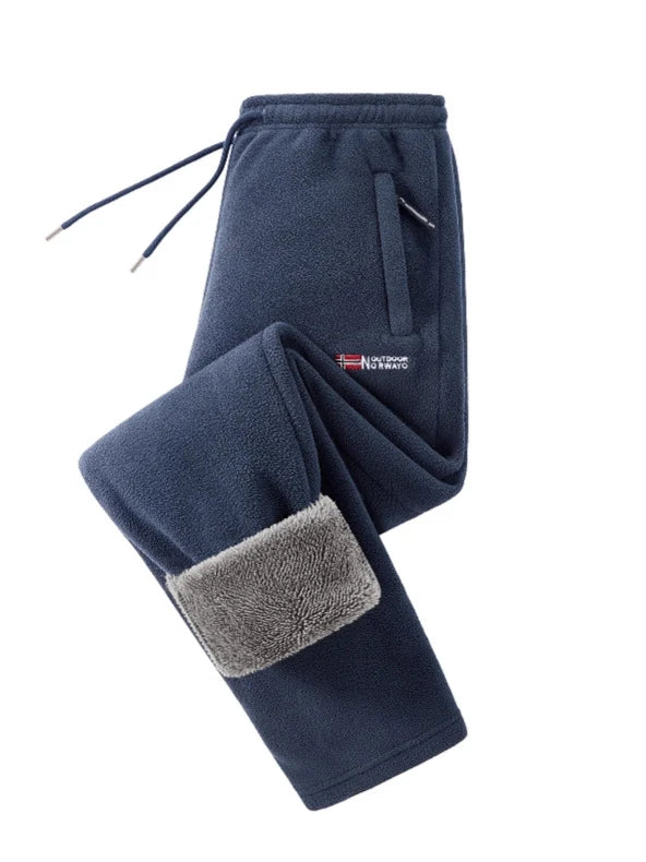 Fleece Joggers Teddy Lined Zipper Pockets
