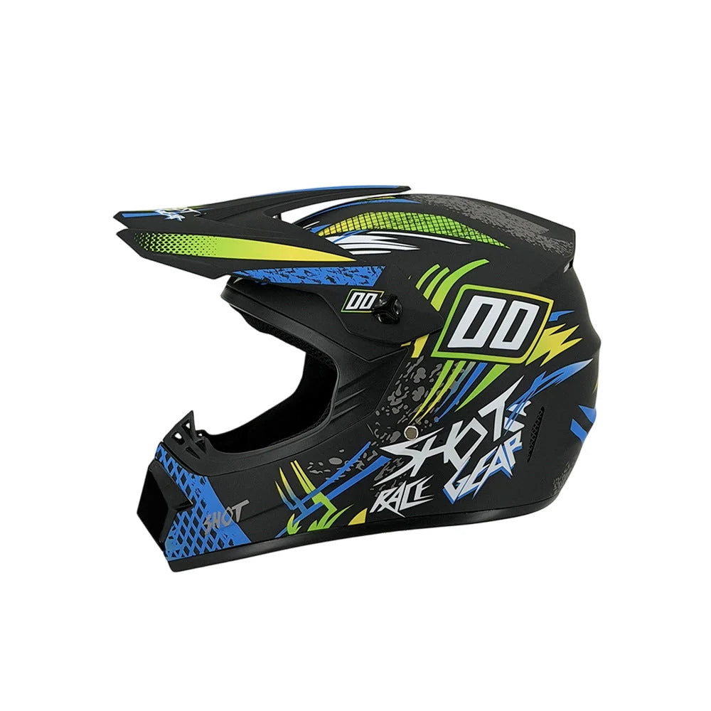 Dirt Bike Helmet Full Face Adjustable Visor Reinforced Chin Guard
