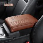 Car Armrest Cushion Memory Foam Water-Resistant Faux Leather Slip-Resistant Pattern