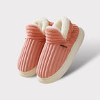 Slippers Warm Plush Lining Non-Slip Rubber Sole