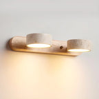 Wall Light Integrated LED Travertine & Wood