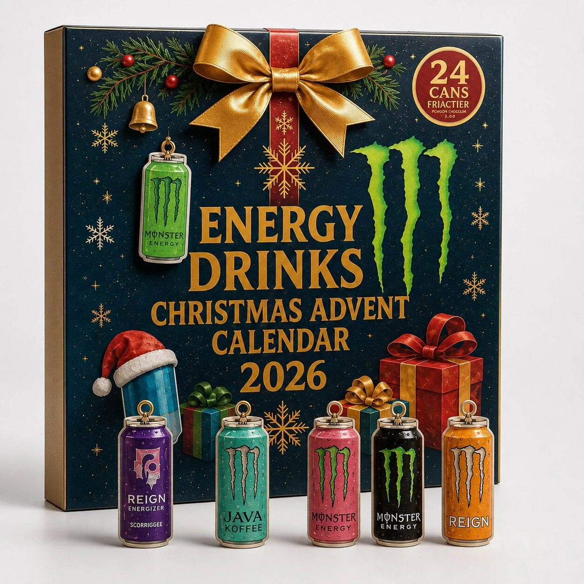 Advent Calendar Energy Drink Can Designs 24-Day Countdown