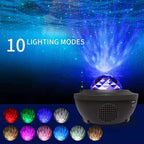 Galaxy Projector Starry Sky & Ocean Wave Effects Bluetooth Speaker With Remote Control