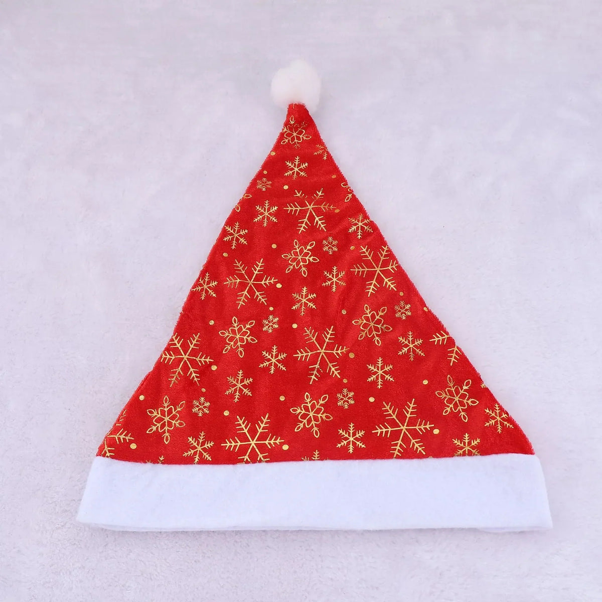 Santa Hat Soft Fleece Faux Fur Trim Pom-Pom