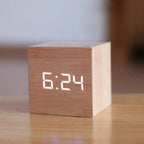 Digital Alarm Clock Compact Cube With Night Mode, Temperature Display & Adjustable Brightness