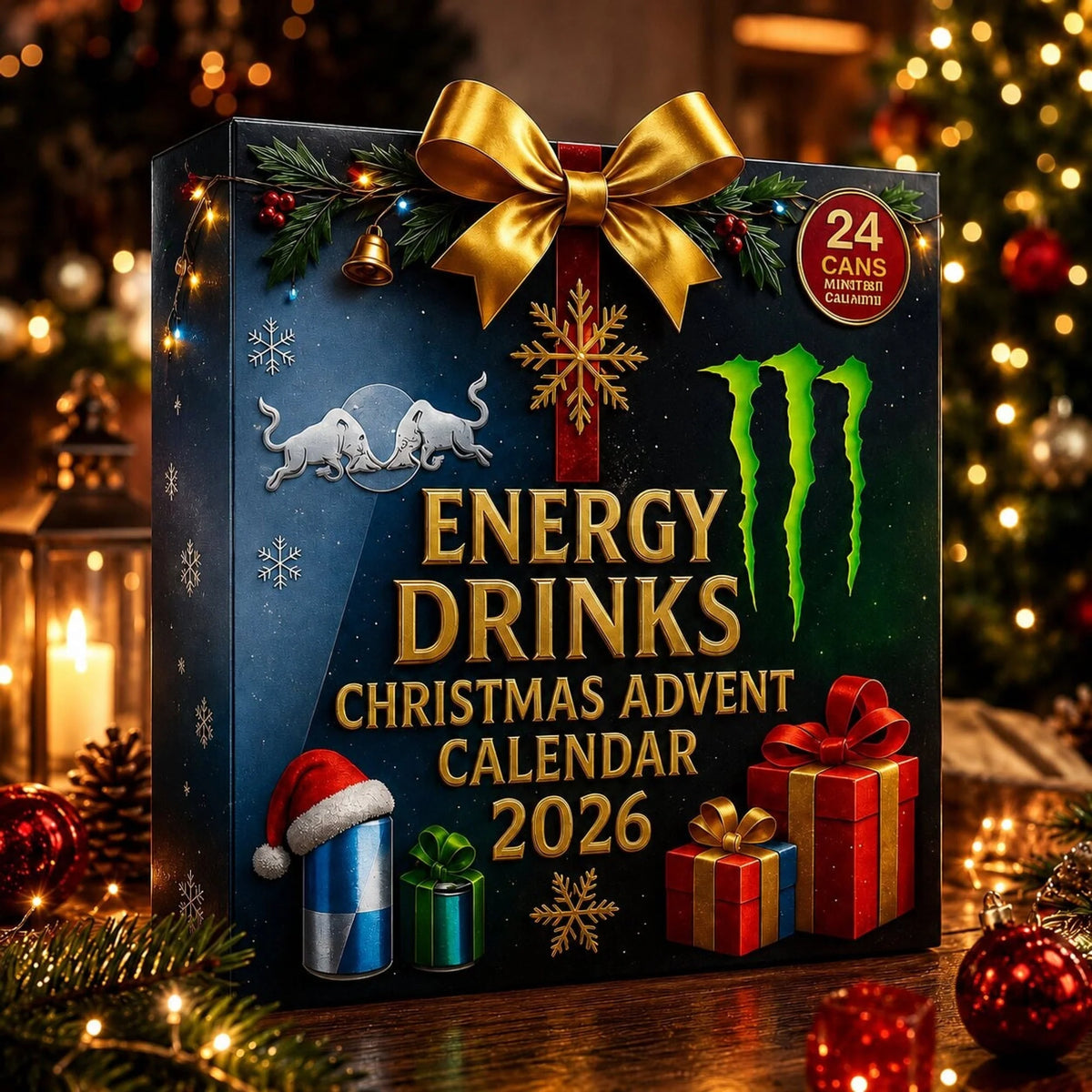 Advent Calendar Energy Drink Can Designs 24-Day Countdown