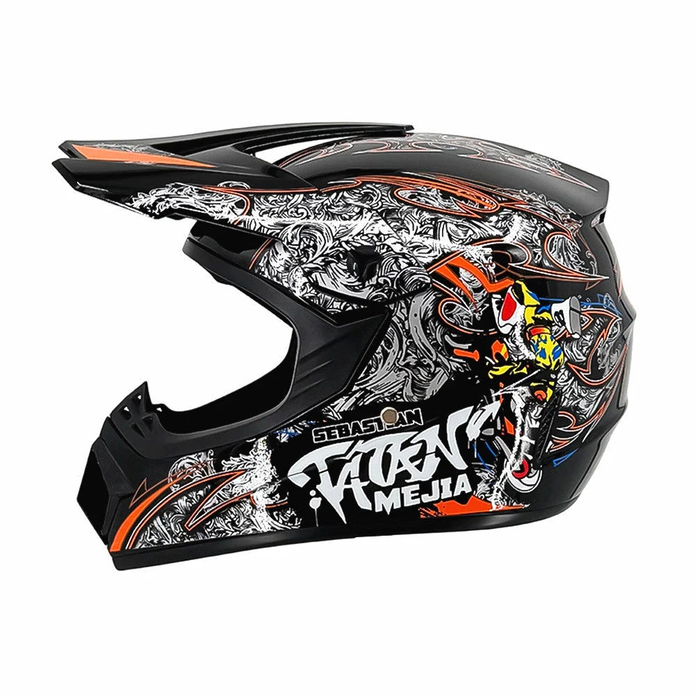 Dirt Bike Helmet Full Face Adjustable Visor Reinforced Chin Guard