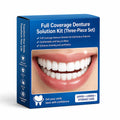 Denture Set Natural-Looking Upper & Lower Teeth 3-Piece