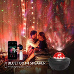Galaxy Projector Starry Sky & Ocean Wave Effects Bluetooth Speaker With Remote Control