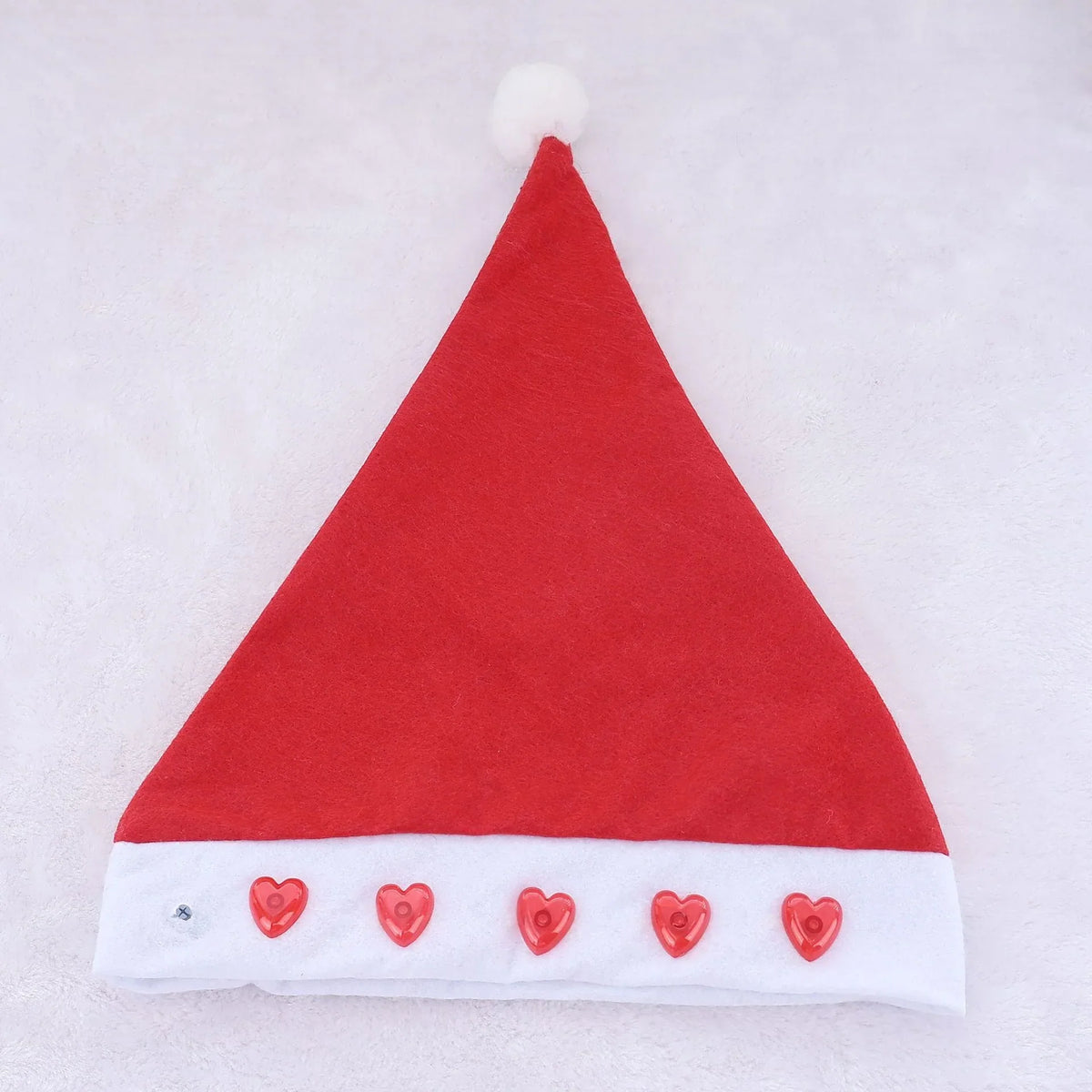Santa Hat Soft Fleece Faux Fur Trim Pom-Pom