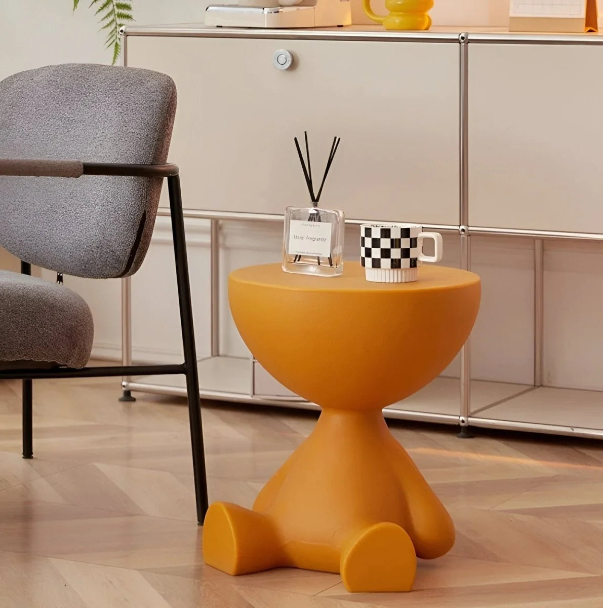 Coffee Table Round Plastic Space-Saving Lightweight