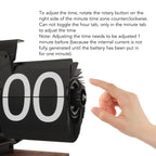 Flip Clock Mechanical Display Large Digits Black Walnut Frame