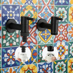 Wall-Mounted Faucet Solid Brass Matte Black Space-Saving