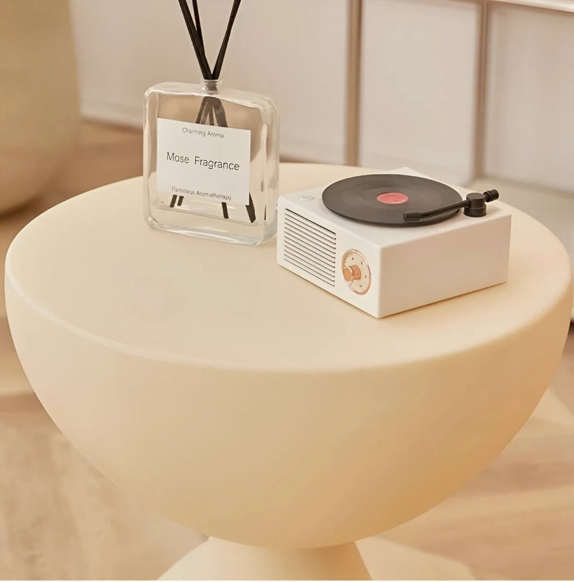Coffee Table Round Plastic Space-Saving Lightweight