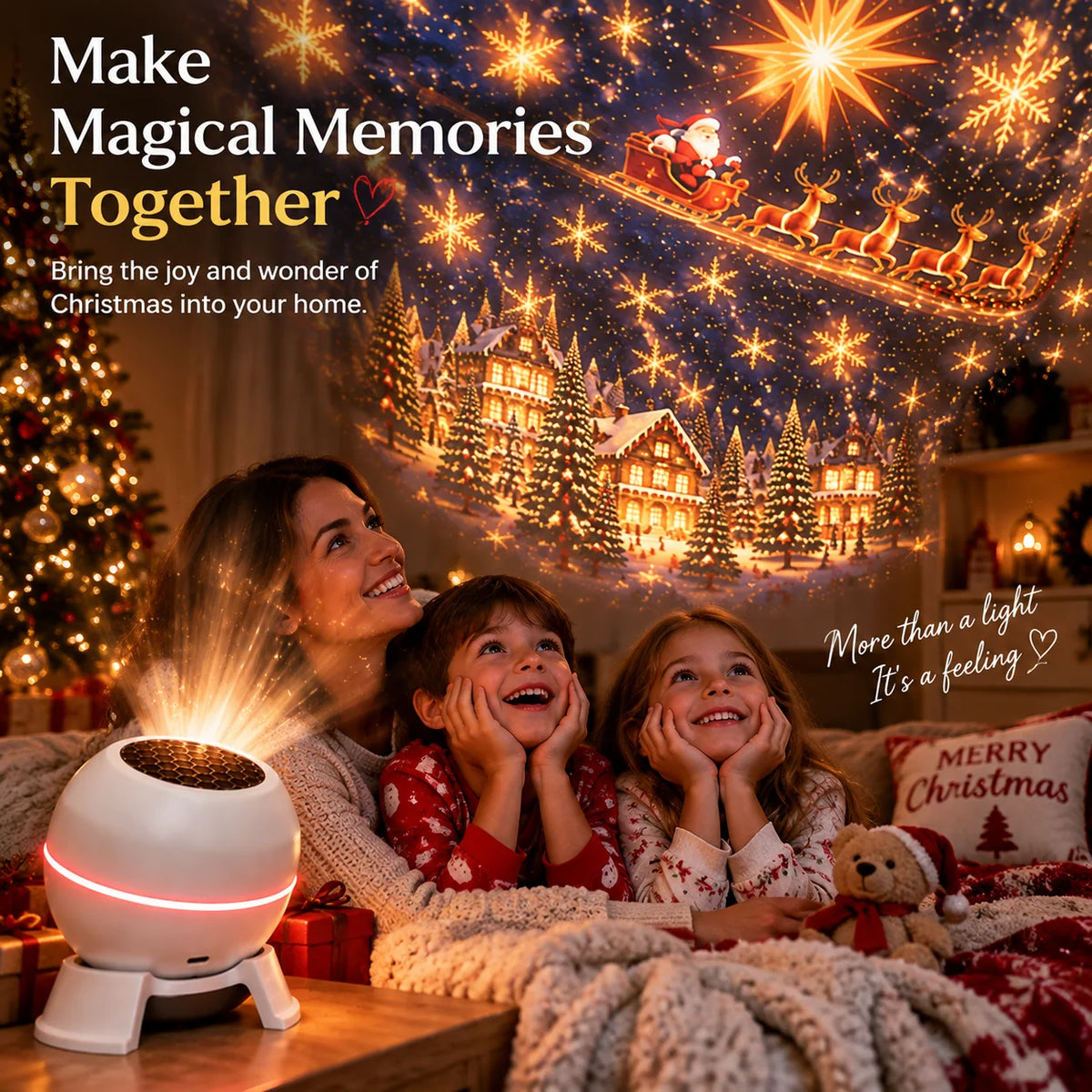 Christmas Light Projector Moving Scenes USB Powered Compact Design