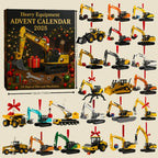 Construction Vehicle Advent Calendar Die-Cast Metal 24-Piece Set With Moving Parts