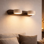 Wall Light Integrated LED Travertine & Wood