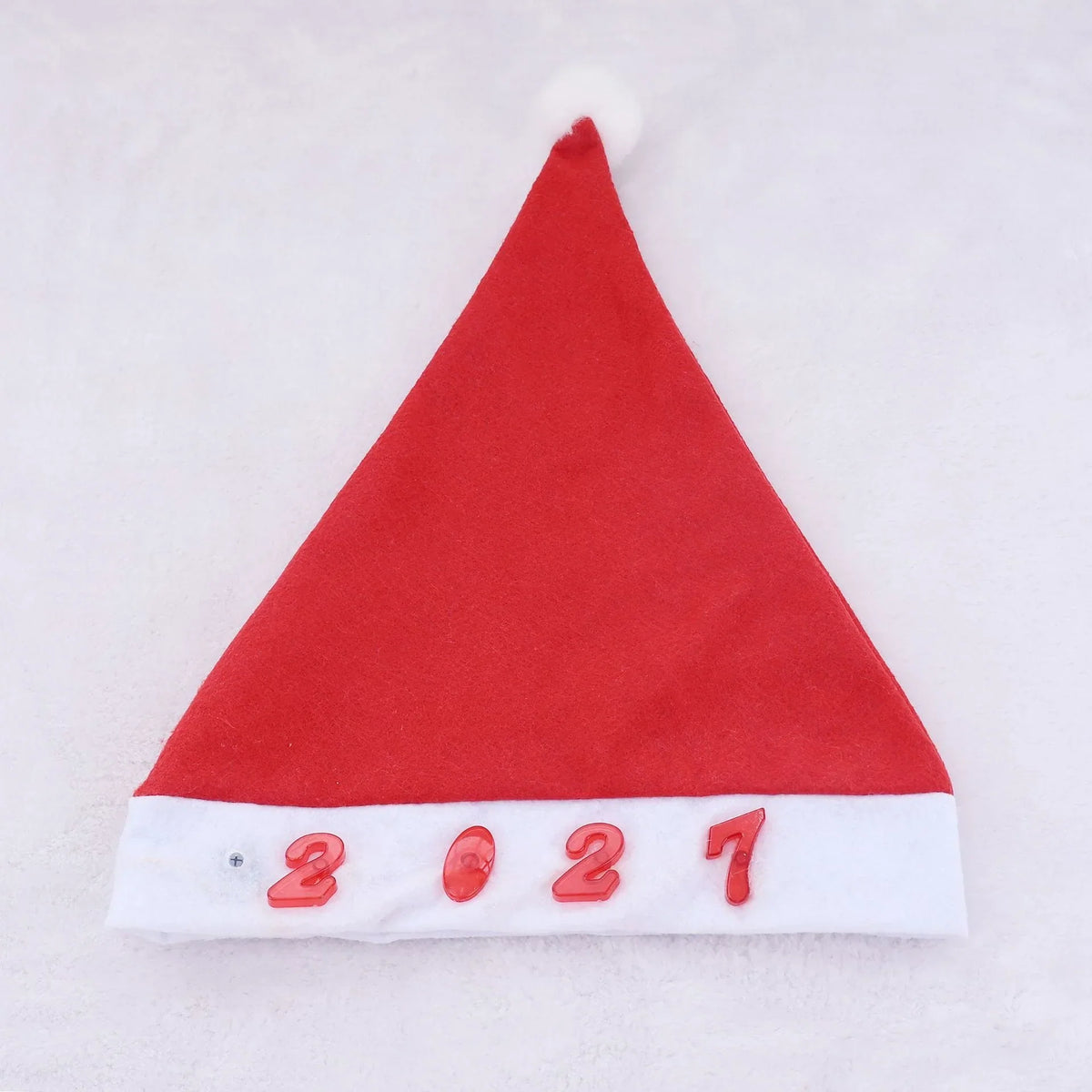 Santa Hat Soft Fleece Faux Fur Trim Pom-Pom