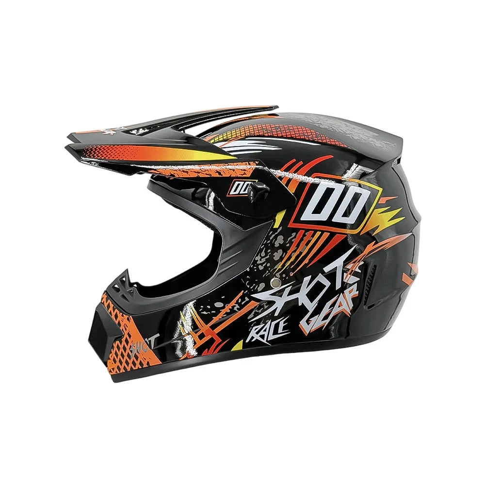 Dirt Bike Helmet Full Face Adjustable Visor Reinforced Chin Guard