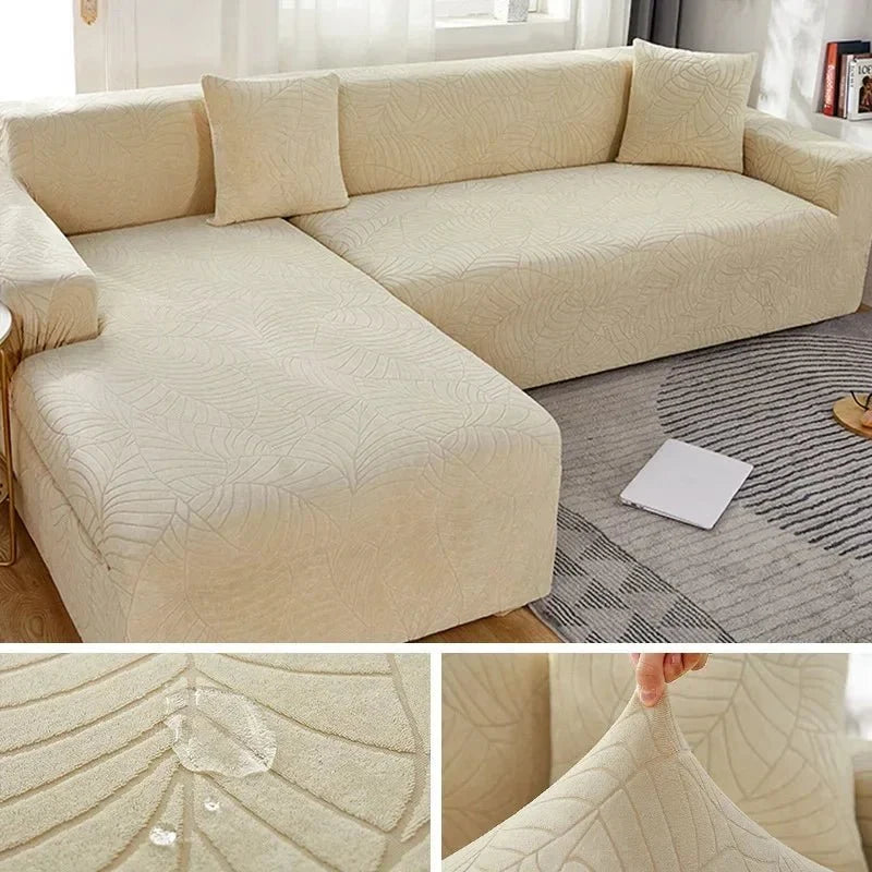 L-Shaped Sofa Cover Polyester Machine-Washable Stain Protection