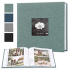 Photo Album Linen Cover Acid-Free Writable Pages