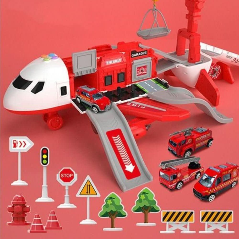 Aircraft & Vehicle Playset with 3 Vehicles and Accessories